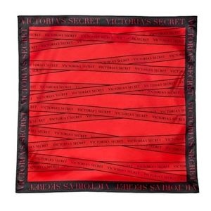 NWOT Victoria's Secret Logo Black Red Scarf Wrap
